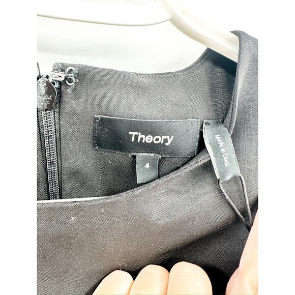 Theory Black Sleeveless Fitted Good Wool Dress Size 4 NWT - Picture 6 of 7